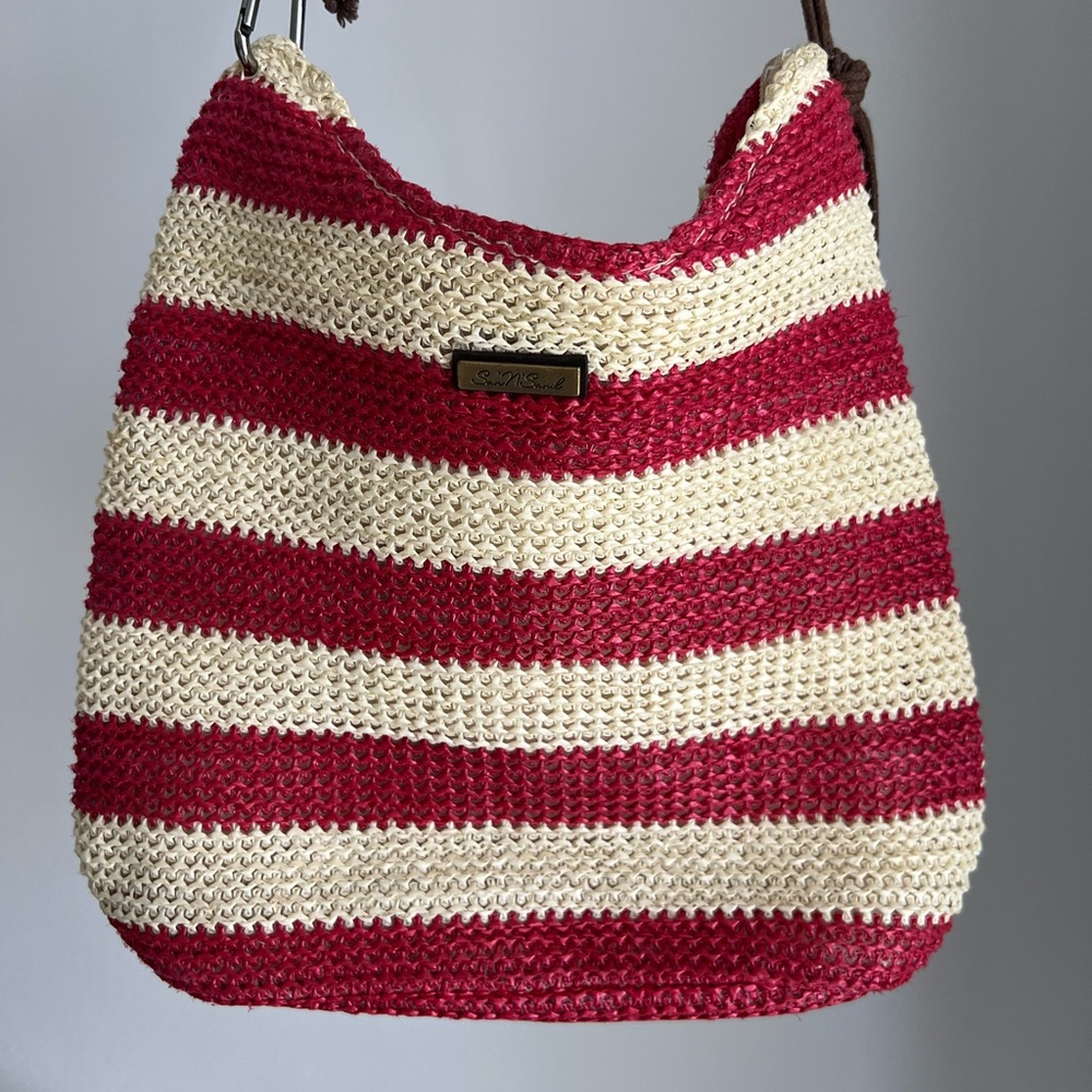 Sun N’ Sand Striped Crochet Crossbody Bag